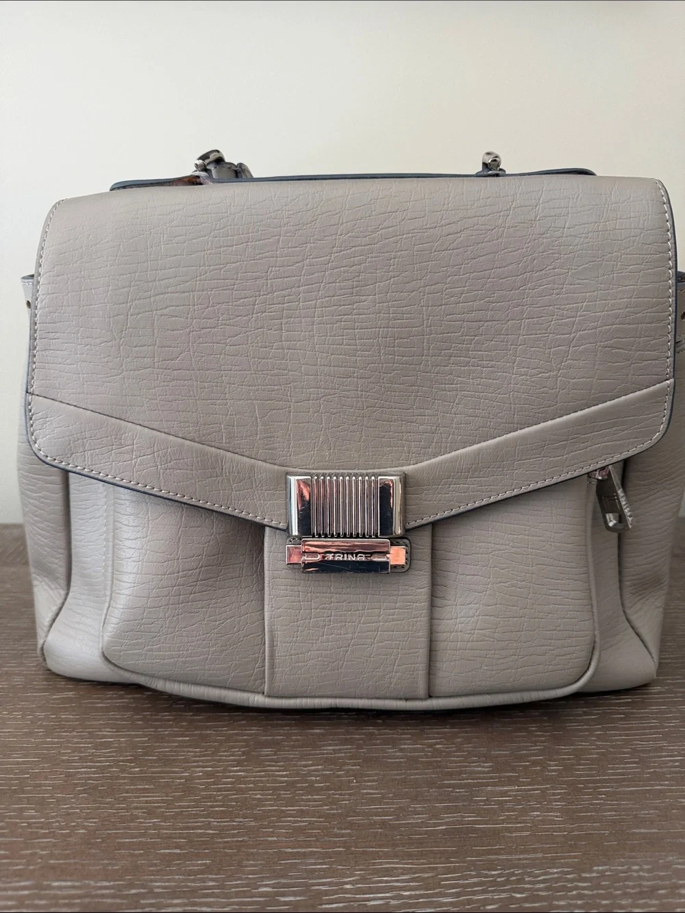 Trina Turk Lady Catherine Taupe Leather Top-Handle Satchel, NWOT
